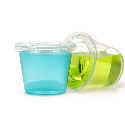 165ML/5.5OZ Clear Plastic Jello Shot Souffle Cups with Lids Souffle Cups  Parfait Cups for drinking deli container