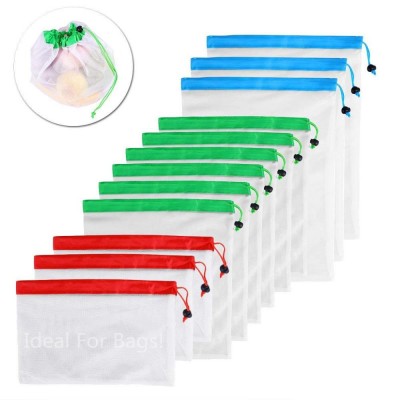 2020 Reusable Mesh Produce Bags Washable Eco Friendly Bags for Grocery Shopping Storage Fruit Vegetable Toys