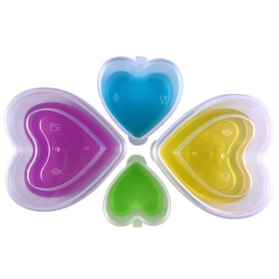 Party 4OZ/12ML HEART Food Storage Container  with Lid Heavy Duty Clear BOX 4 Oz Heart Shape Parfait Cups Sauce Chutney